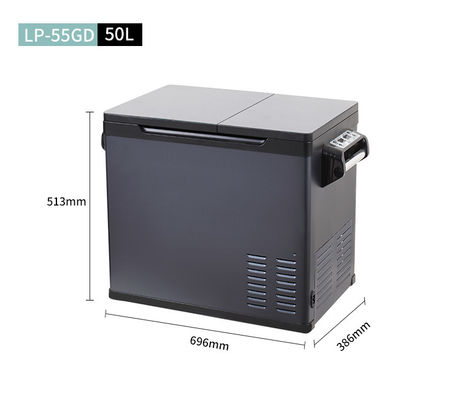 Réfrigérateur portable à poignée pour camion sans CFC 50L Grande capacité DC 12V 24V congélateur de voiture