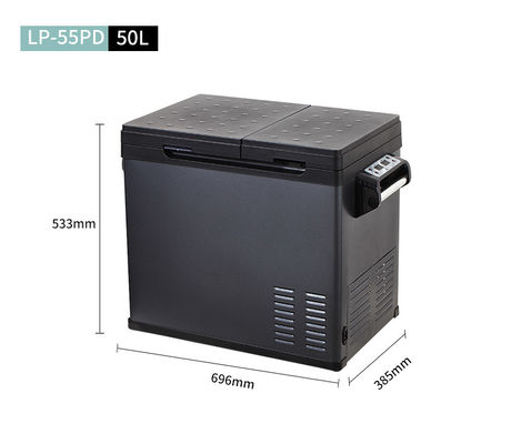 Puissant réfrigérateur de voiture à double contrôle de température de 50L pour camping alimenté par l'énergie solaire