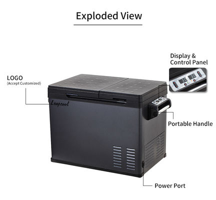 Réfrigérateur de voiture de 30L avec double température et isolation C5H10/C-pentane