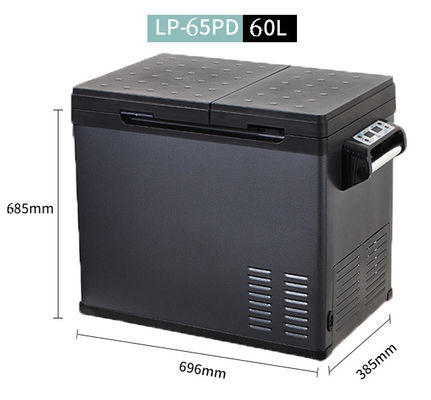 Réfrigérateur de voiture à haute capacité de 60 litres à réfrigération rapide à double température et double contrôle